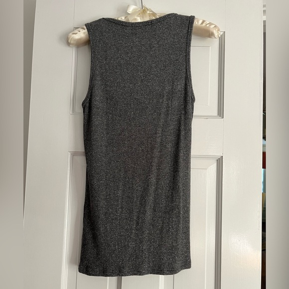 Michael Stars Vida Aurora Rib Charcoal sparkly sleeveless tee-very flattering! - Picture 7 of 7